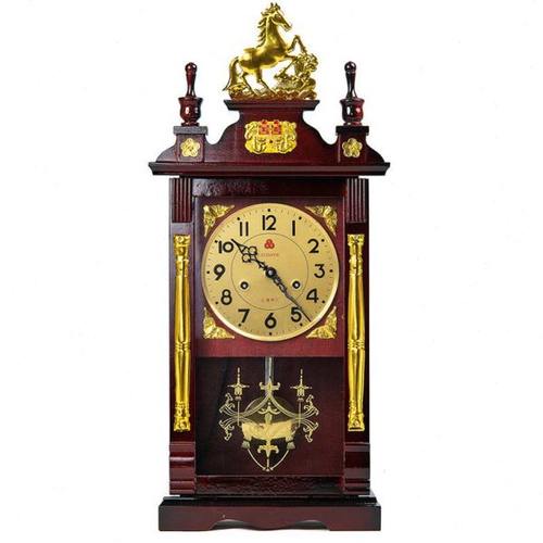 机械座钟老式上弦链发条纯铜机芯台钟实木报时客厅中式机械挂钟表