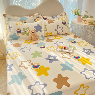 定制纯棉床笠100全棉150x190床罩1.2m儿童宿舍床上下铺1.35榻榻米