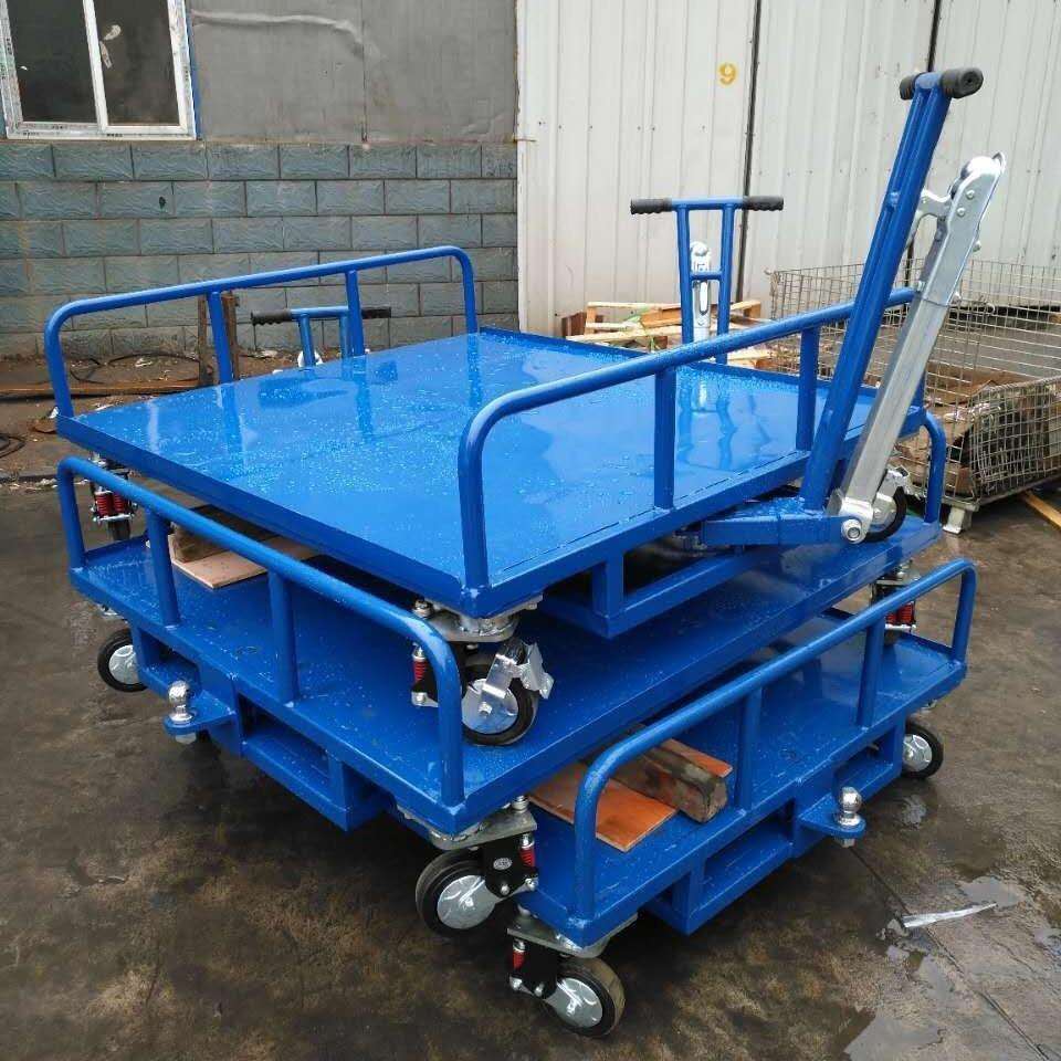 同轨迹牵引平板拖车物流周转车可串联工具搬运拉货挂车托盘运输车
