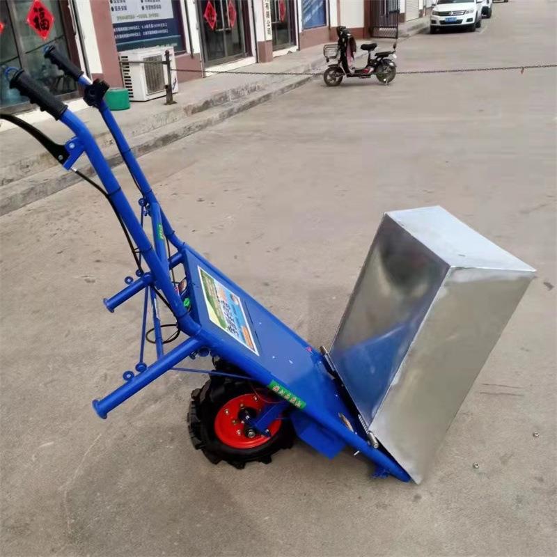 工地沙石运输推灰斗家用小型电动手推车仓储车间拉货搬运平板车