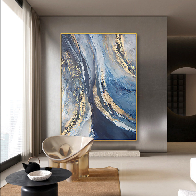 客厅装饰画简约油画沙发背景墙壁落地画大幅玄关走廊挂画 定制