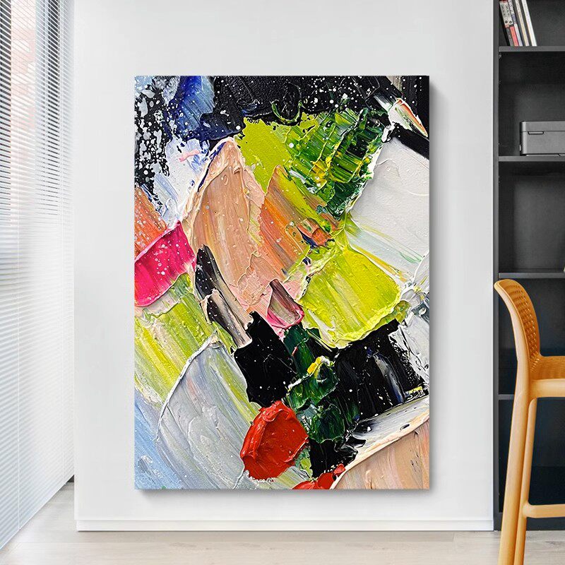手绘油画琥珀抽象简约沙发背景墙客厅装饰画玄关挂画立体肌理挂画