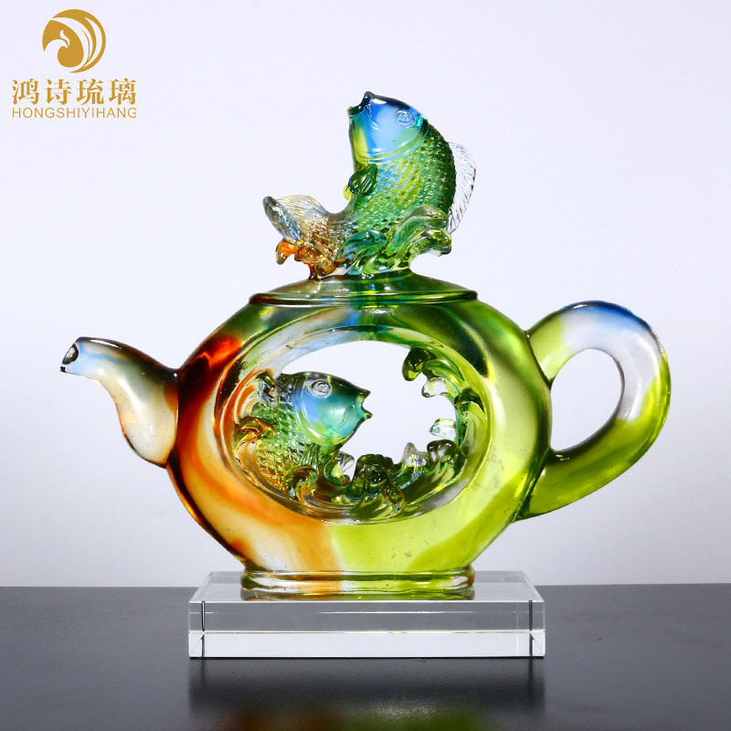 琉璃摆件装饰品壶龙头鱼酒柜摆设创意搬新房家居乔迁温居礼品客厅