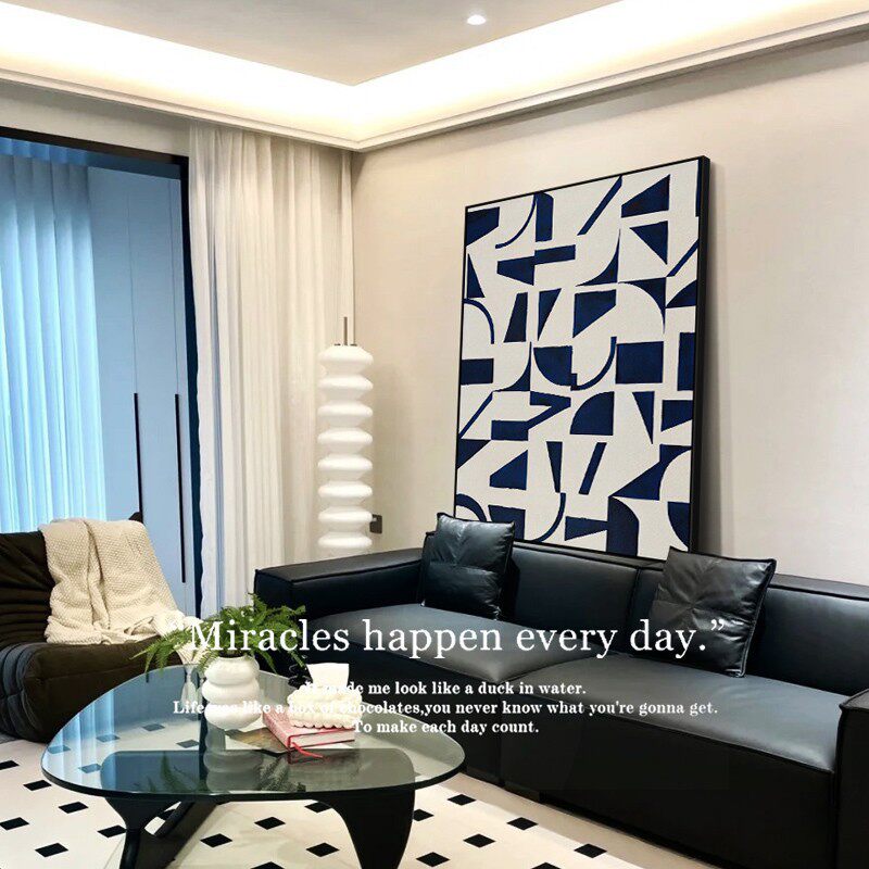 黑白灰客厅装饰画现代简约办公室壁画抽象玄关客厅沙发背景墙挂画