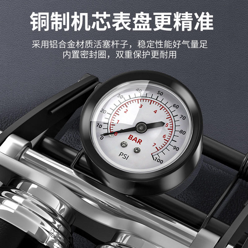 小轿车载充气泵汽车打气胎车用轮胎车泵高压打气筒专踩脚用加气泵