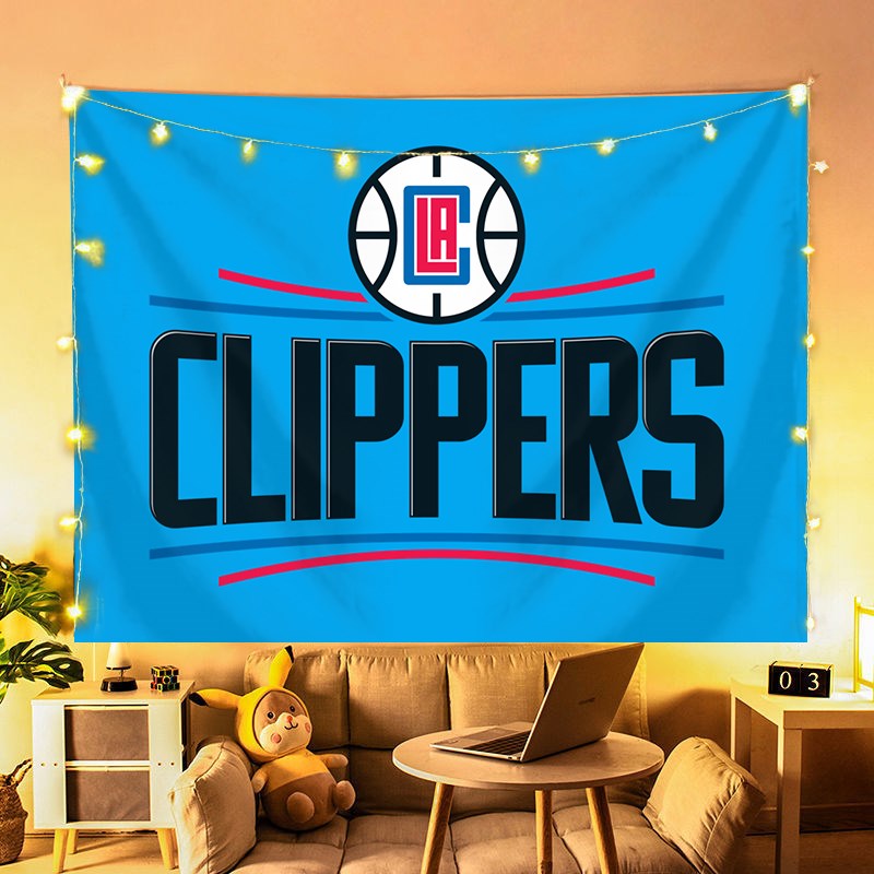 勇士湖人队标挂布篮球队背景布独行侠快船队标挂毯宿舍上下铺海报