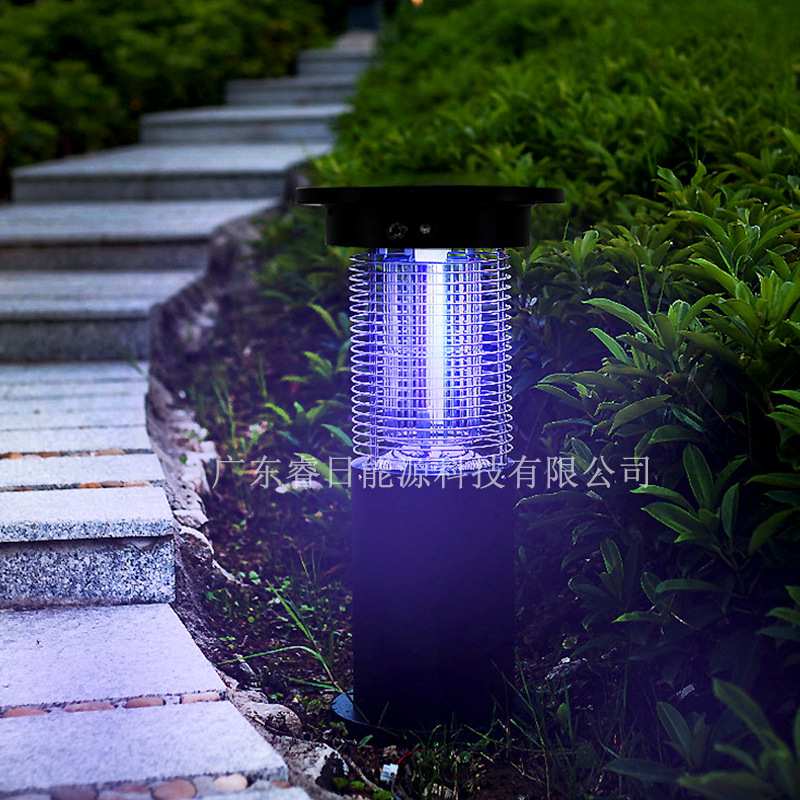 太阳能灭蚊灯led物理紫光杀虫灯小区家用灭蚊器照明灯具 睿日