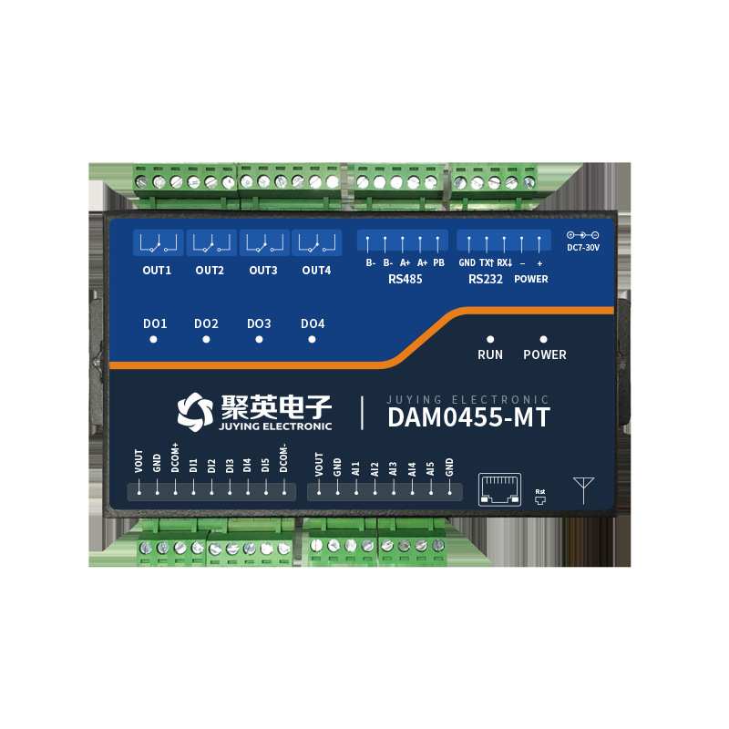 DAM0455-MT金属外壳LORA继电器控制4G输出4路5光耦输入智慧安防