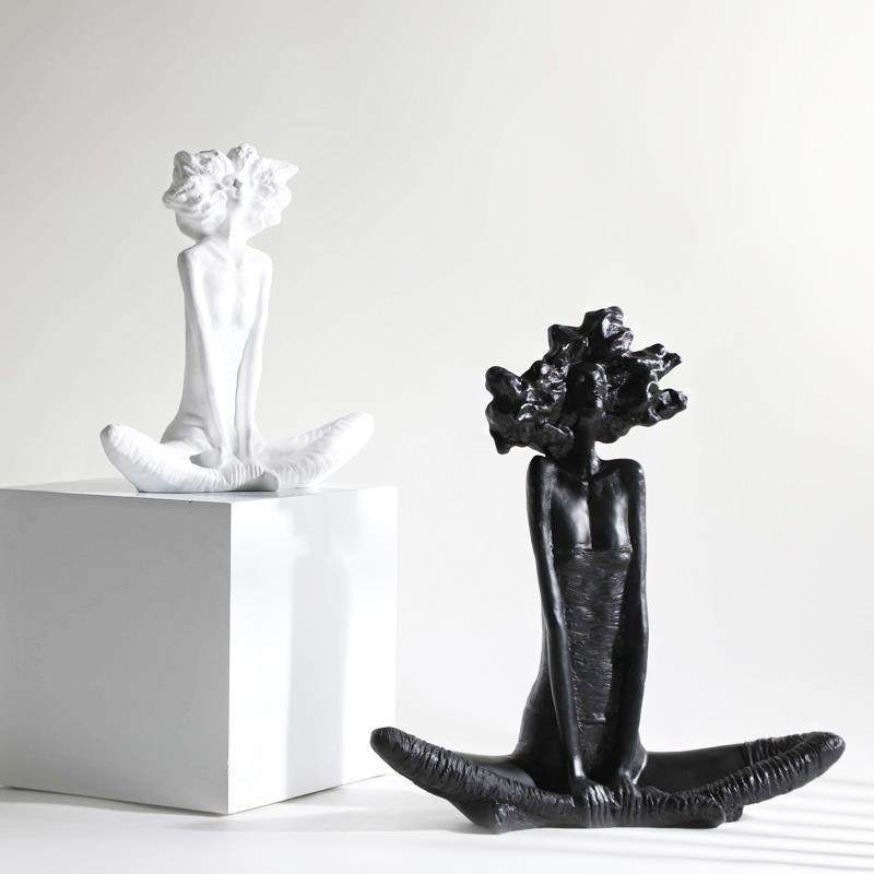 现代盘腿美女雕塑摆件创意客厅酒店样板房间酒店玄关桌面软装饰品,玩具/童车/益智/积木/模型,毛绒/玩偶/公仔/布艺类玩具,淘宝优惠券,粉丝福利购,淘宝优惠卷