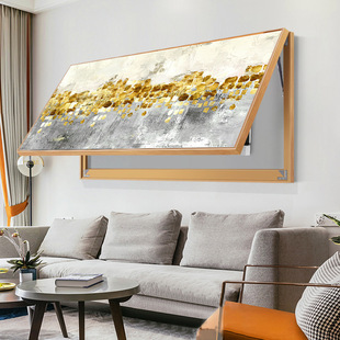 轻奢抽象大尺寸电表箱装饰画超长横版客厅电闸盒多媒体箱遮挡挂画