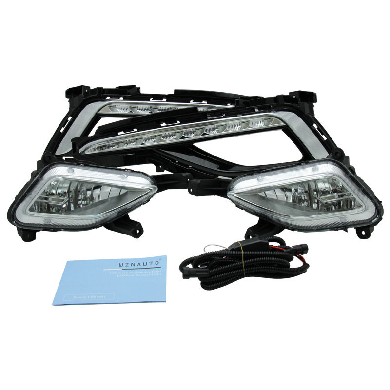 适用于14-15年现代索纳塔 LED 日行灯+雾灯 日间行车灯 专车专用