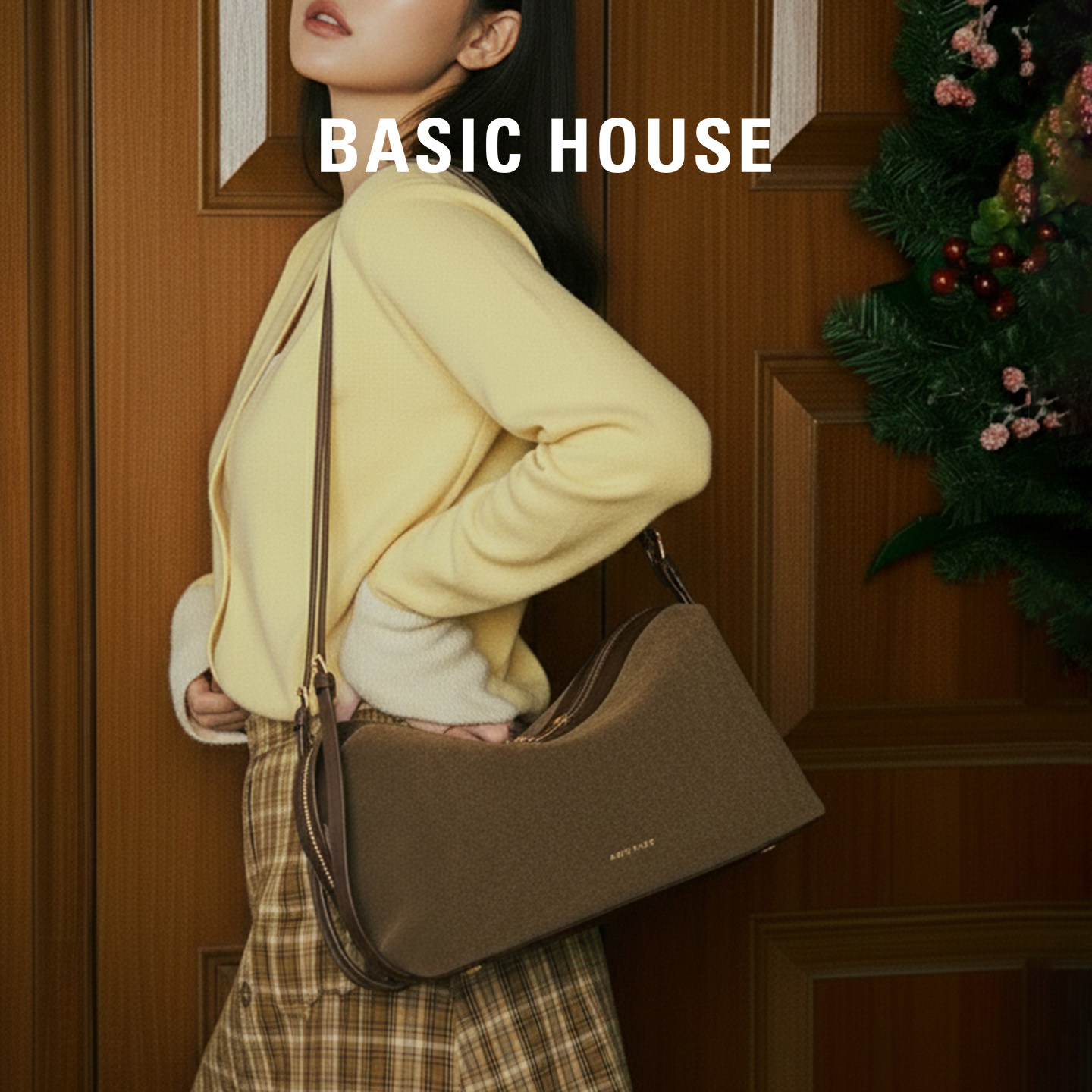 Basic House/百家好单肩腋下女包2026新款通勤高级感hobo麂皮包包,箱包皮具/热销女包/男包,通用款女包,淘宝优惠券,粉丝福利购,淘宝优惠卷