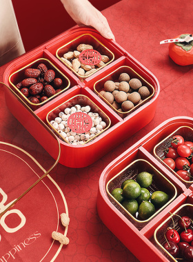 早生贵子结婚压床摆件干果组合装结婚果盘模具订婚水果盘乔迁礼品