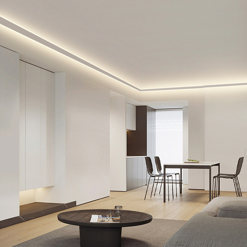 免开槽石膏线灯带天花明装线形灯阴角吊顶客厅顶角线发光线条灯槽