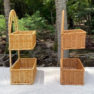 仿藤塑料多层壁挂篮吊篮层架厨房用宿舍床头浴室吊篮筐子衣柜床边