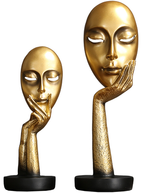 抽象艺术人脸面具轻奢现代简约摆件创意家居装饰品办公室工艺摆设