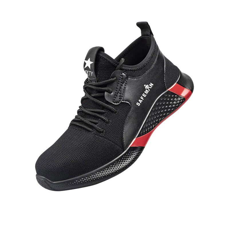 君御劳保鞋防砸针织透气钢包头工地车间工厂男女士四季款工作鞋