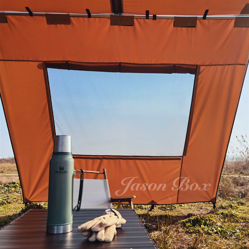 简森户外车边帐拓展配件带窗户侧面遮阳布侧帐帘天幕帐篷围挡防风