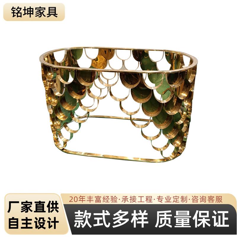 意式不锈钢玄关台长方形玄关置物架简约靠墙入户玄关桌端景台家居