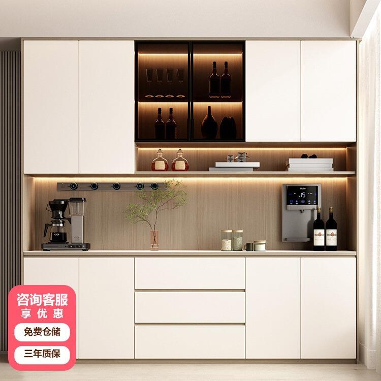 木月餐边柜岩板柜子储物柜茶水柜现代简约家用碗柜客厅边柜酒柜