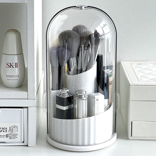 化妆刷收纳筒桌面高级旋转防尘带盖子化妆品盒子装放眉笔眼影刷具