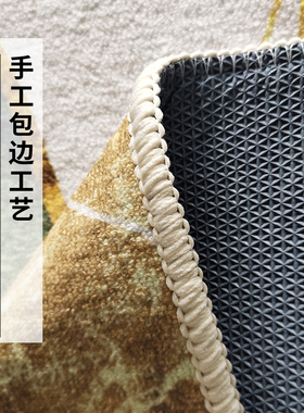 轻奢高级客厅沙发地毯现代简约绿色中式茶几毯耐脏易W打理家用地