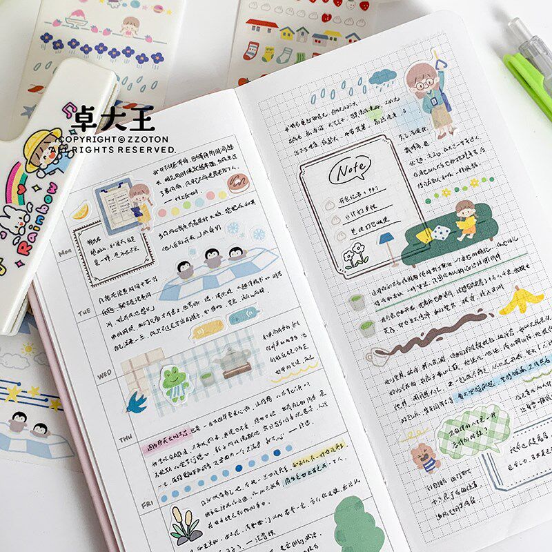 卓大王【 阿卓很多分割线胶带】和纸基础贴纸卷打底色系分界线