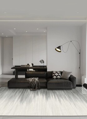 灰色地毯客厅高级轻奢防水免洗z可擦家用沙发茶几垫黑色大面积地