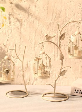 铁艺个性烛台浪h漫复古香薰灯台蜡烛托台放香薰蜡烛的摆件创意时