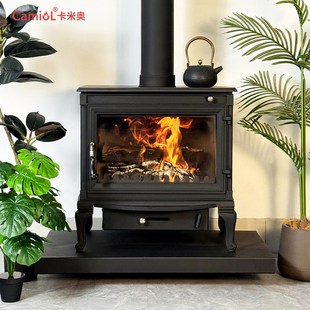 卡米奥壁炉冬季 饰铸铁别墅家用火炉暖器 取暖烧柴真火燃木柴取暖装
