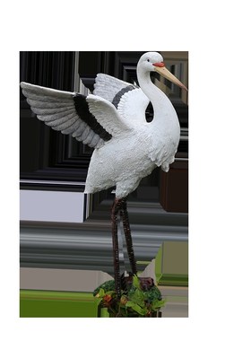 户外花园鱼池装饰仿真动物树脂白鹭庭院假山造景仙鹤摆件室外水池