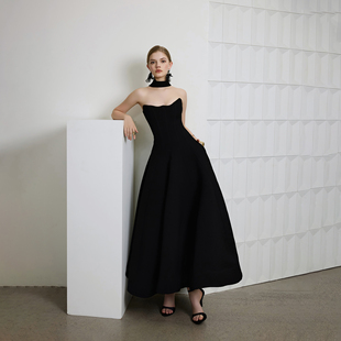 收腰长裙抹胸设计款 原野斯嘉丽抹胸连衣裙修身 YOLLA 女