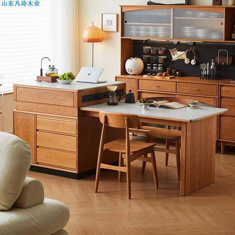 北欧简约岛台餐桌一体家用小户型樱桃木可伸缩吧台岩板中岛台餐桌,金属材料及制品,金属加工件/五金加工件,淘宝优惠券,粉丝福利购,淘宝优惠卷