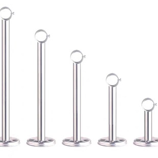 不锈钢吊通加厚款带装饰盖304晾衣架固定杆阳台钢管顶装支架吊座