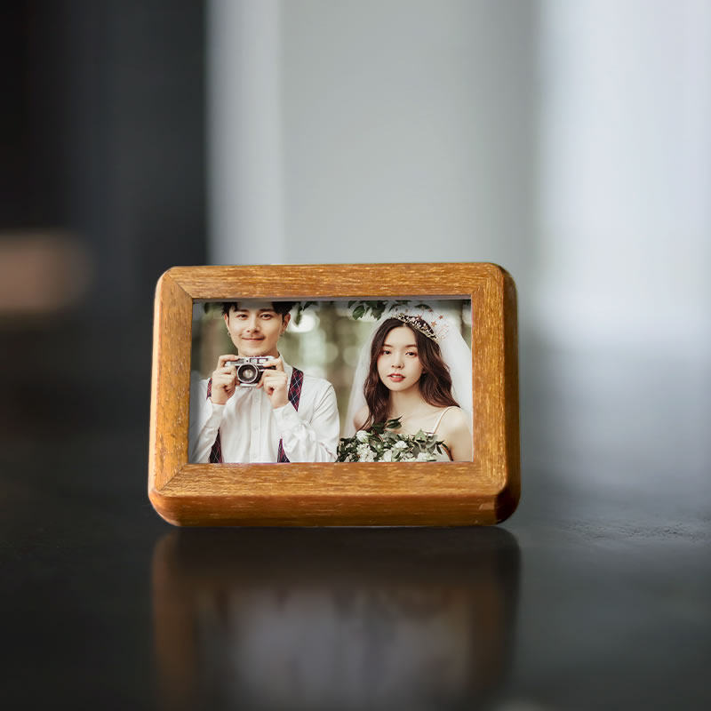 洗照片相框c3寸情侣实木照片框正方形5寸相片框结婚迷你4寸小摆台