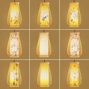 中式竹编吊灯茶馆餐厅火锅店土菜馆民宿田园日式复古竹艺吊灯灯罩