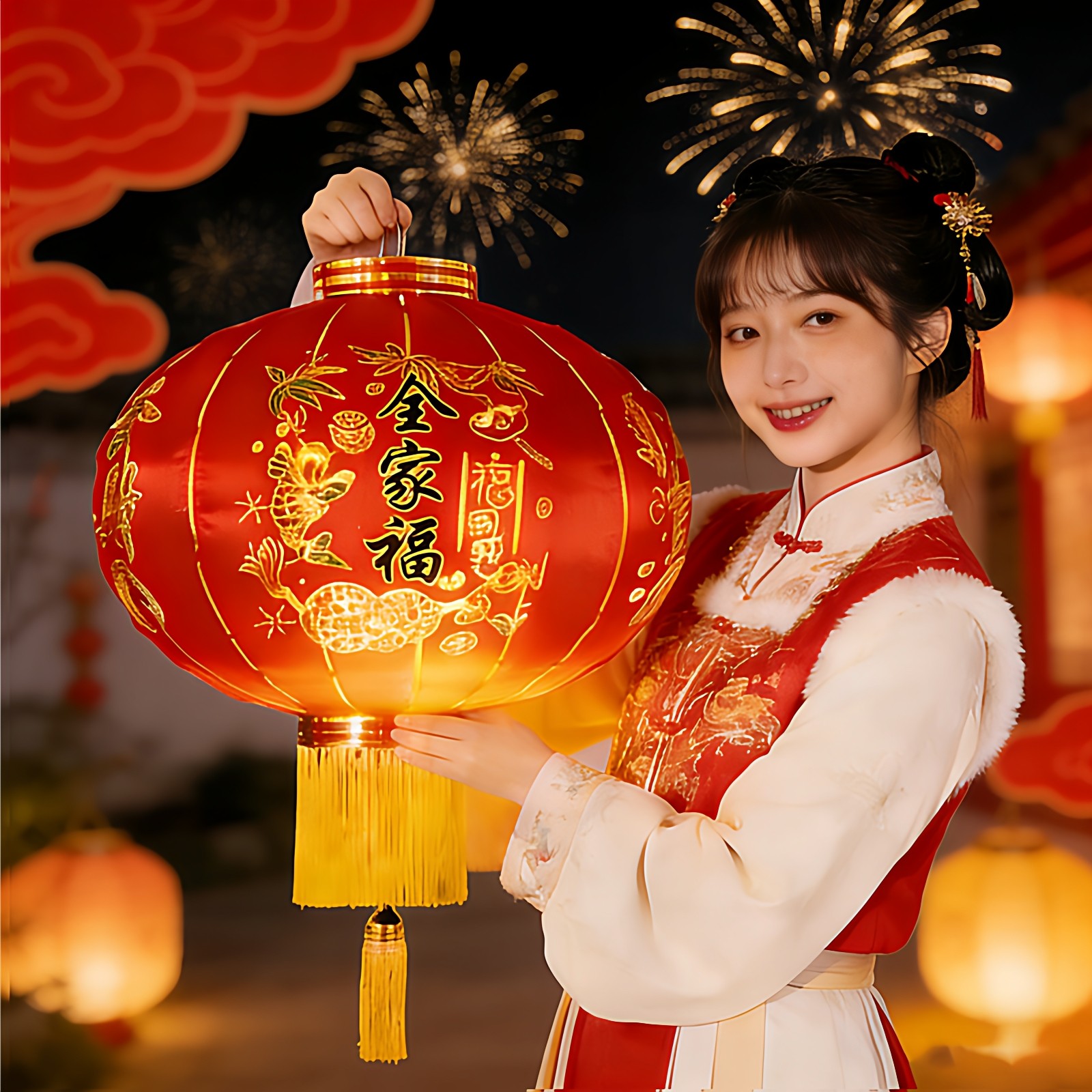 2026新款大红春节宫灯一对