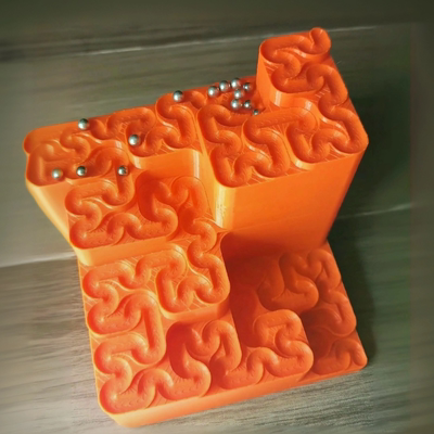 新品 Hilbert Curve Marble Run 曲线弹珠轨道3D打印玩具摆件