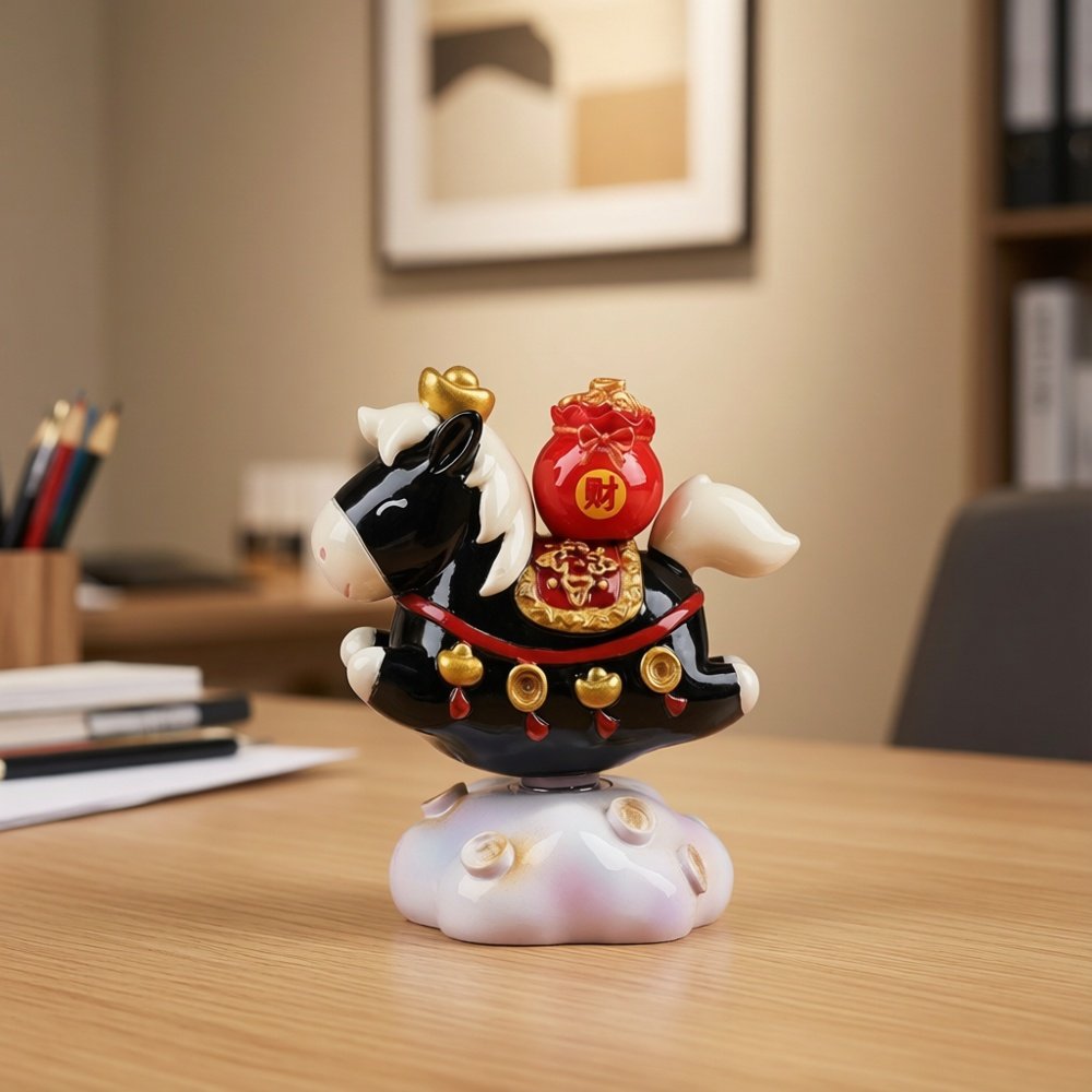 桌面情绪稳定小摆件创意国潮小马可旋转家居摆件办公室桌面装饰,家居饰品,装饰摆件,淘宝优惠券,粉丝福利购,淘宝优惠卷