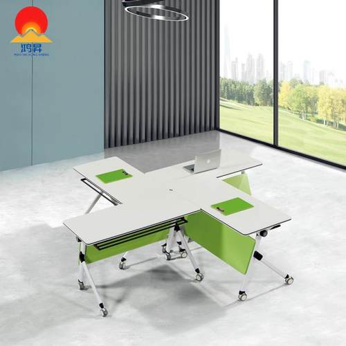 折叠办公桌移动培训桌椅组合办公桌长条桌拼接课桌洽谈培训办公桌