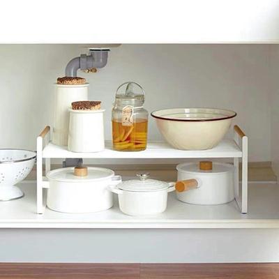 #厨房柜子分层置物架桌面储物架收纳橱柜内隔层分隔板单层双江之