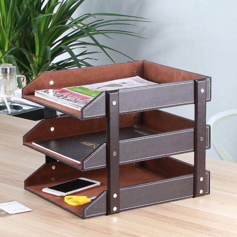 文件盘商务办公资料票据整理架三层皮革桌面文件架,机械设备,其他机械设备,淘宝优惠券,粉丝福利购,淘宝优惠卷