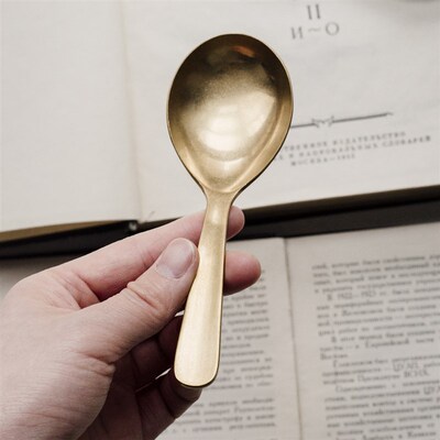 18-10不锈钢304复古意式田园乡村雪花做旧短柄喝粥喝汤勺便携饭勺