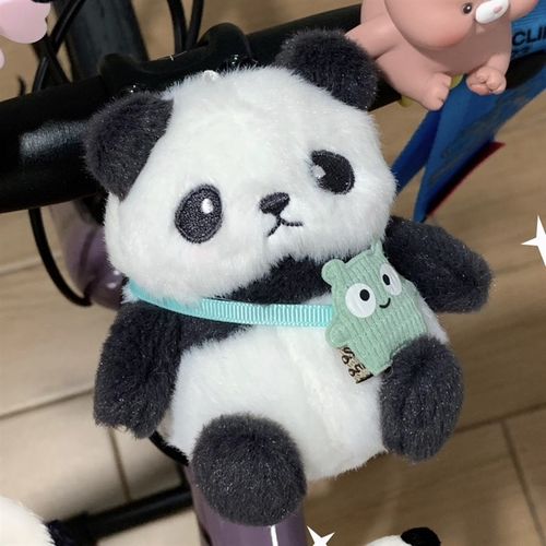 可爱熊猫公路自行车骑行装饰公仔玩偶挂件啪啪圈单车电动车小配饰