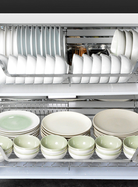 厨房拉篮304不锈钢650 700 750 800 850 900柜体碗碟篮橱柜拉蓝