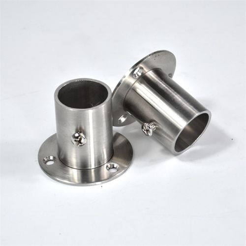 不锈钢衣柜挂衣杆 定制加厚固定式单干阳台晾衣杆浴帘杆送法兰座