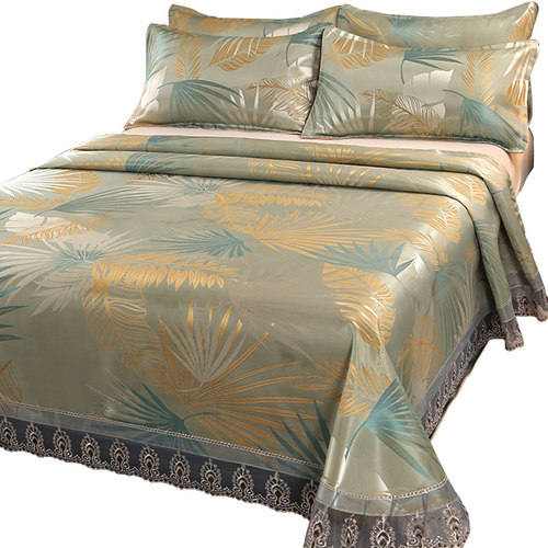 可机洗水洗夏季品牌冰丝凉席枕套三件套2023新款床单夏天婴儿可用