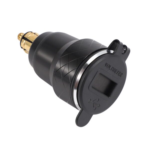 低压 1个 黑色蓝灯 铝合金 DC12-24V 快速充电3.0双口摩托车USB充