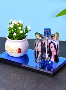 创意汽车摆件水晶香水个照 定制车载摆台片diy座性高档送男女朋友