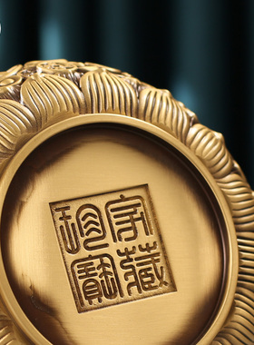 全黄铜金钱元宝聚宝盆件招财聚财C铜客厅艺术品门厅收纳客厅装饰